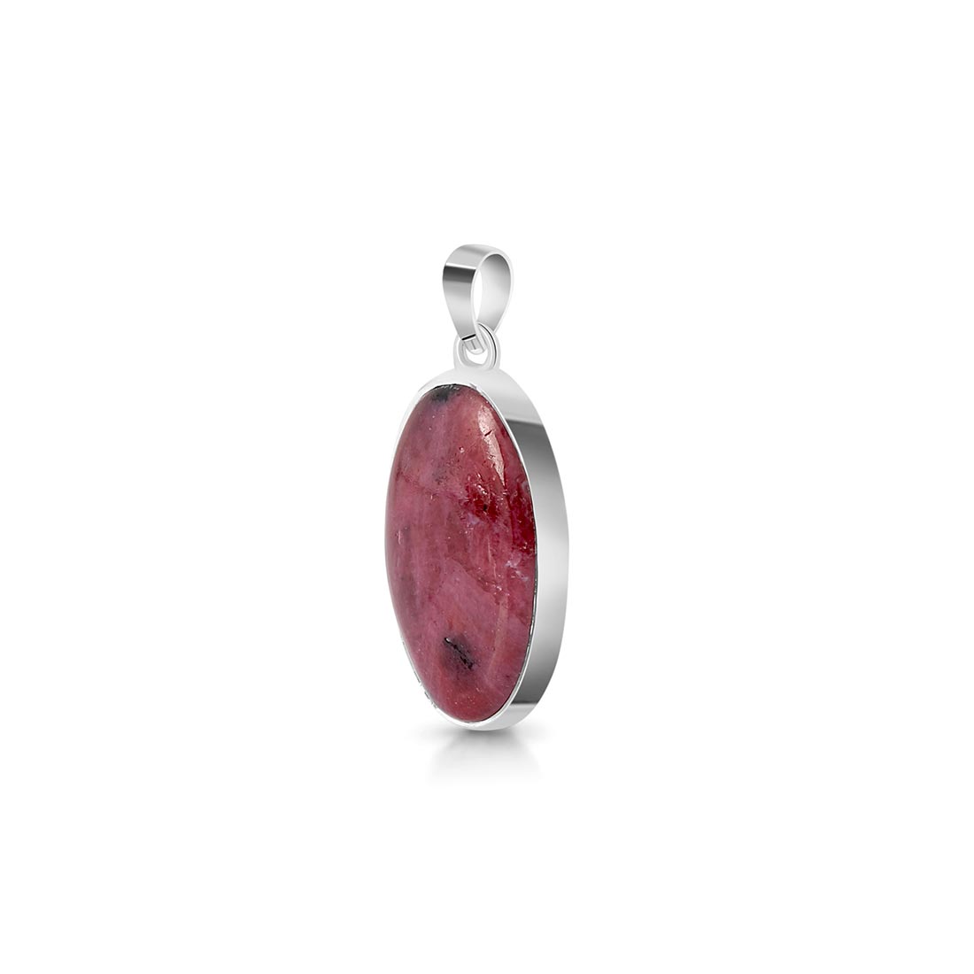 Premium Pink Ruby Zoisite Pendant - Elegant 925 Sterling Silver Jewelry