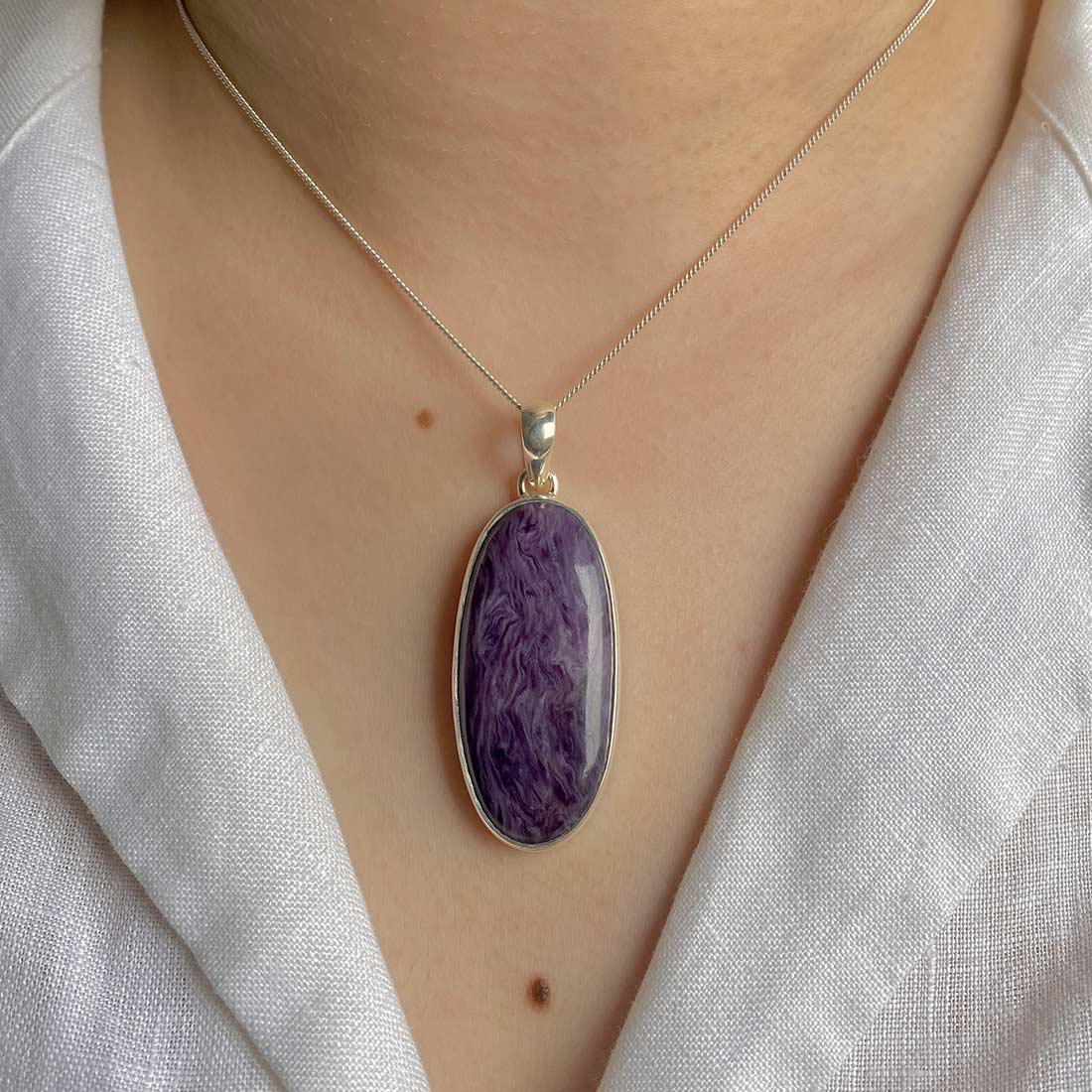 Premium Charoite Statement Pendant - CHR-P-4