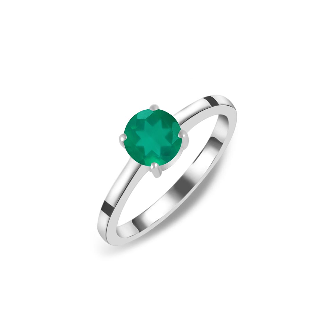 Premium Green Onyx Sterling Silver Ring - GRO-SR-236