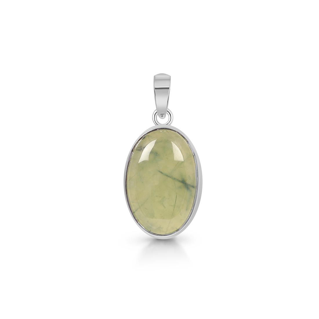 Premium Prehnite Pendant - Elegant Green Gemstone Jewelry