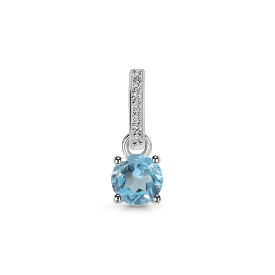 Premium Blue & White Topaz Pendant - Elegant Sterling Silver Jewelry (BTZ-SP-543)