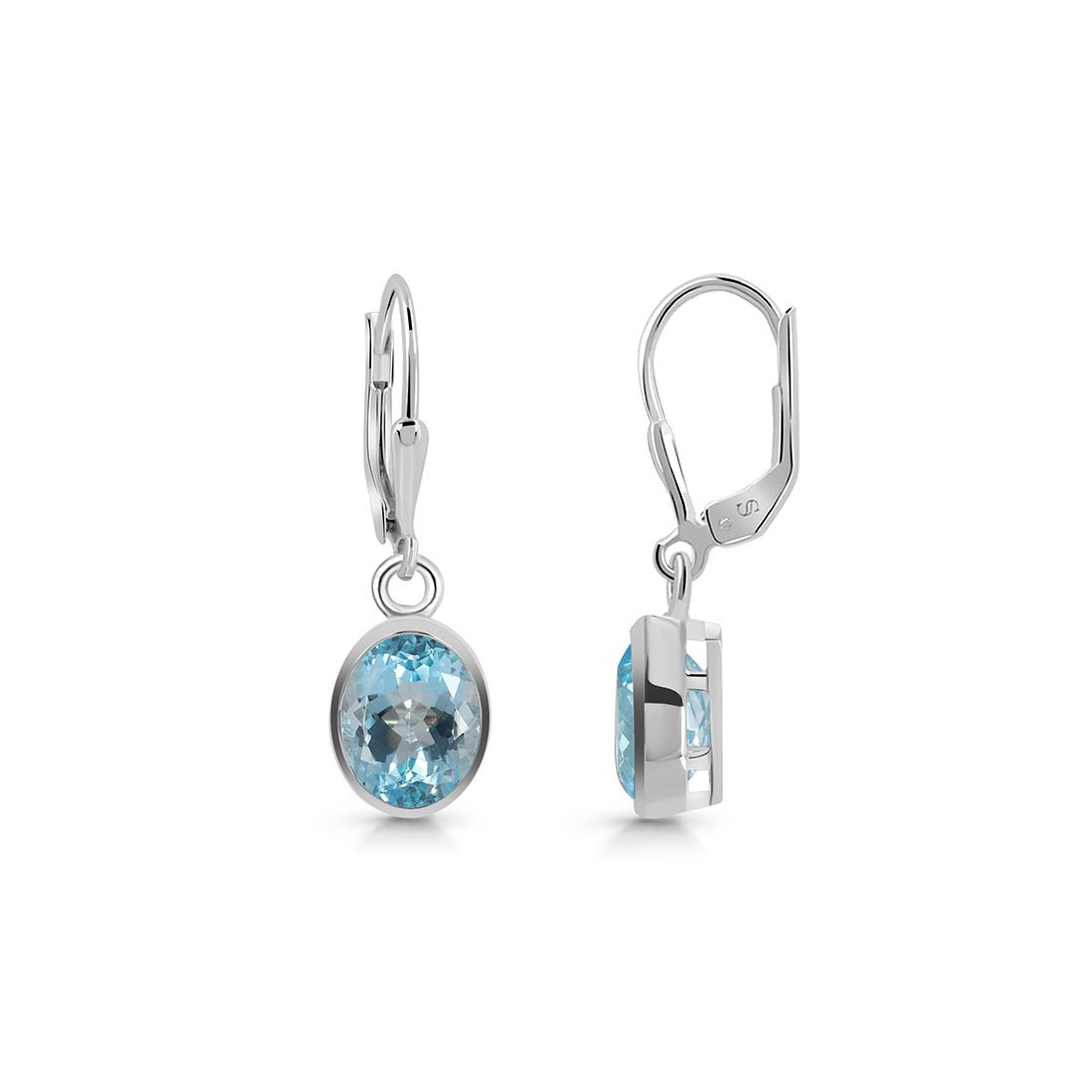 Premium Blue Topaz Leverback Earrings - Ultimate Elegance (BTZ-SE-998)