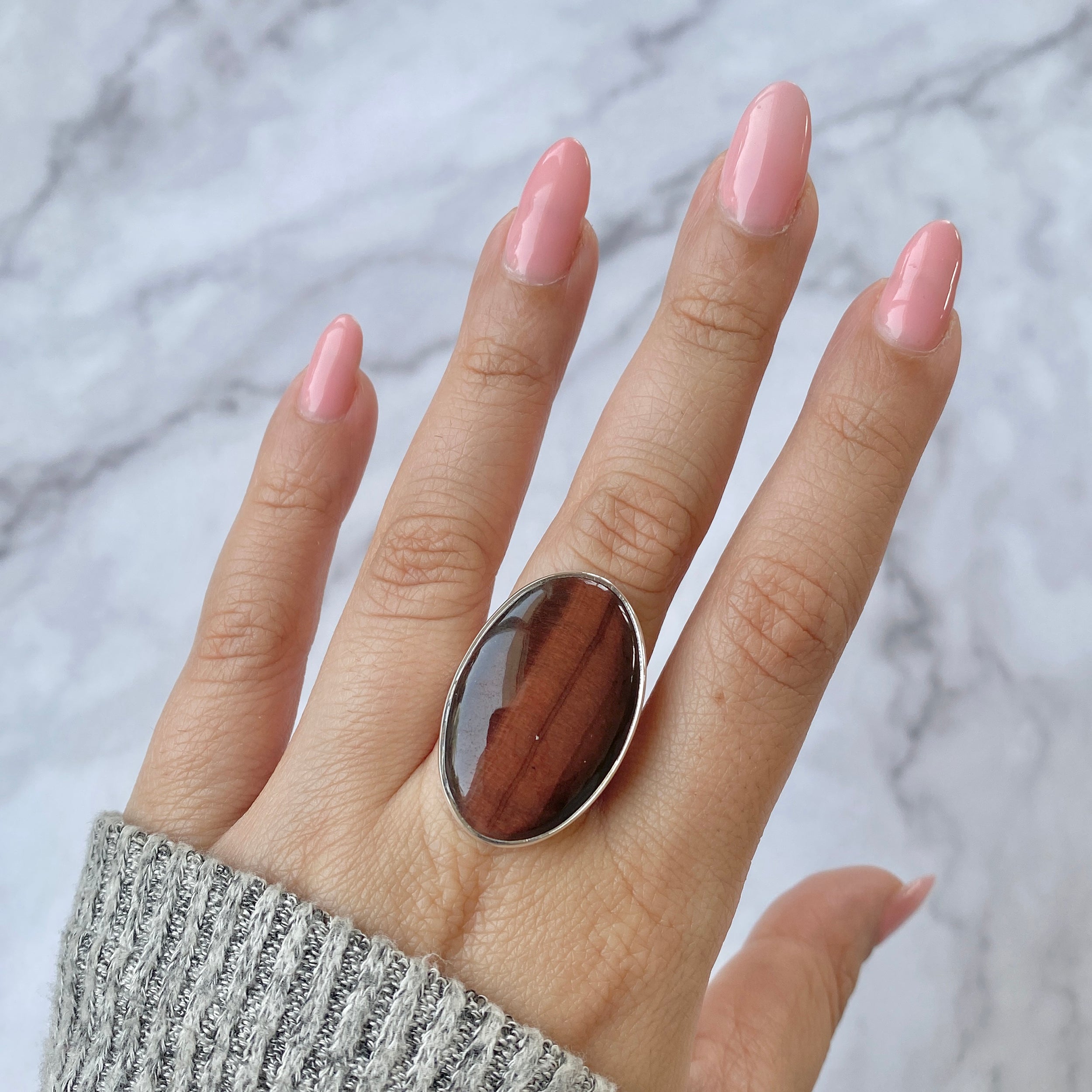 Premium Red Tiger Eye Adjustable Ring - Bold & Authentic