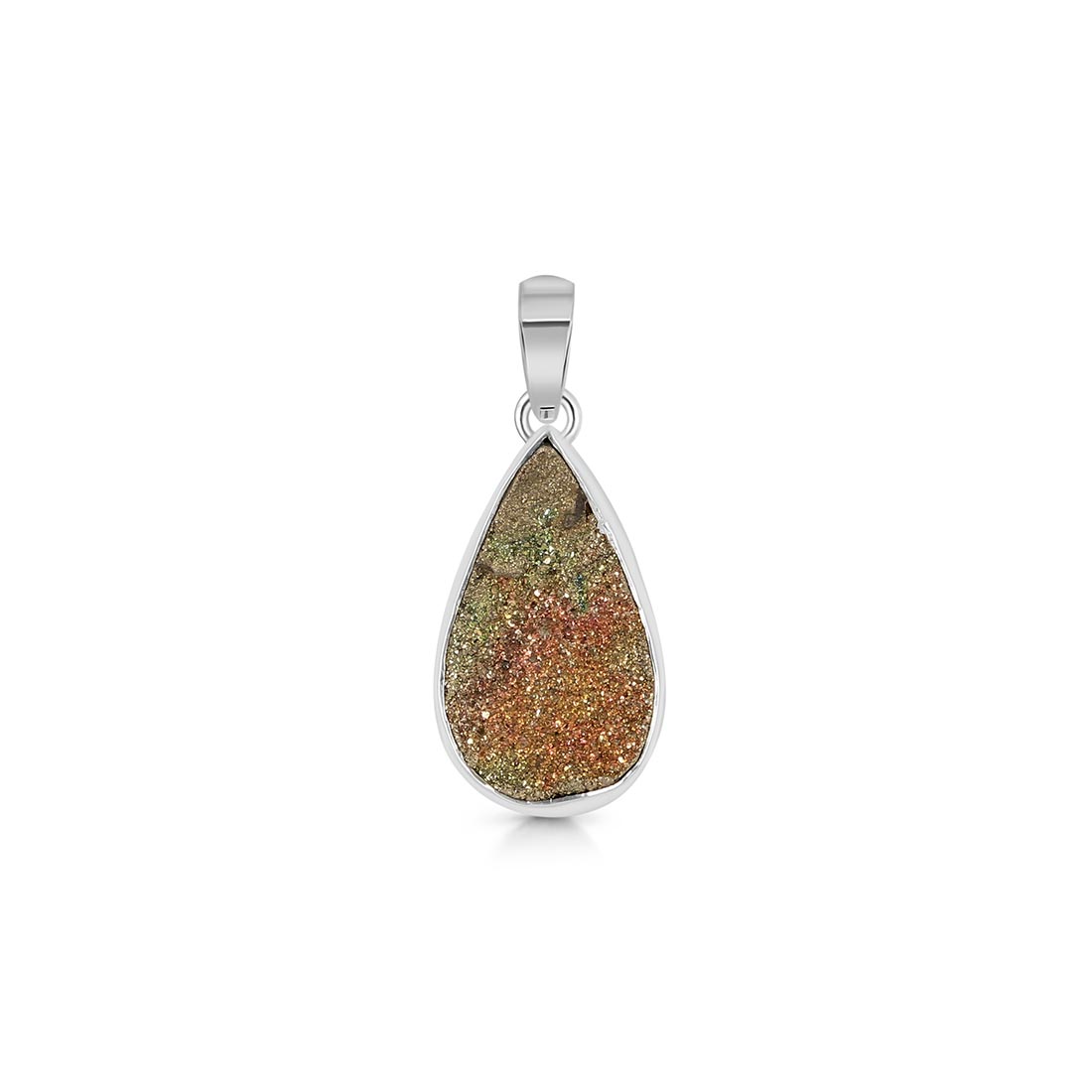 Premium Spectropyrite Druzy Pendant - Ultimate Elegance