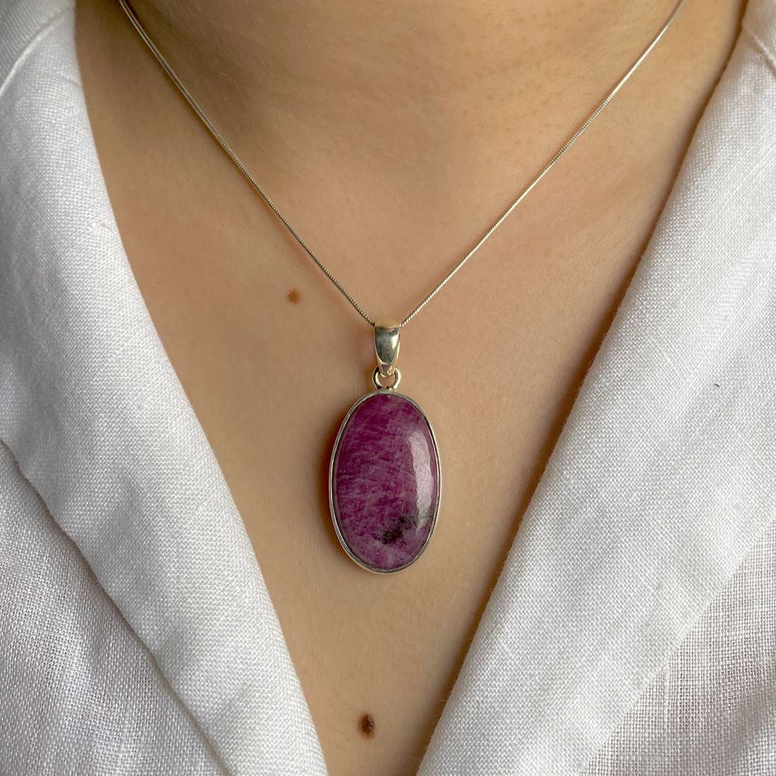 Premium Pink Ruby Zoisite Pendant - Elegant Statement Jewelry