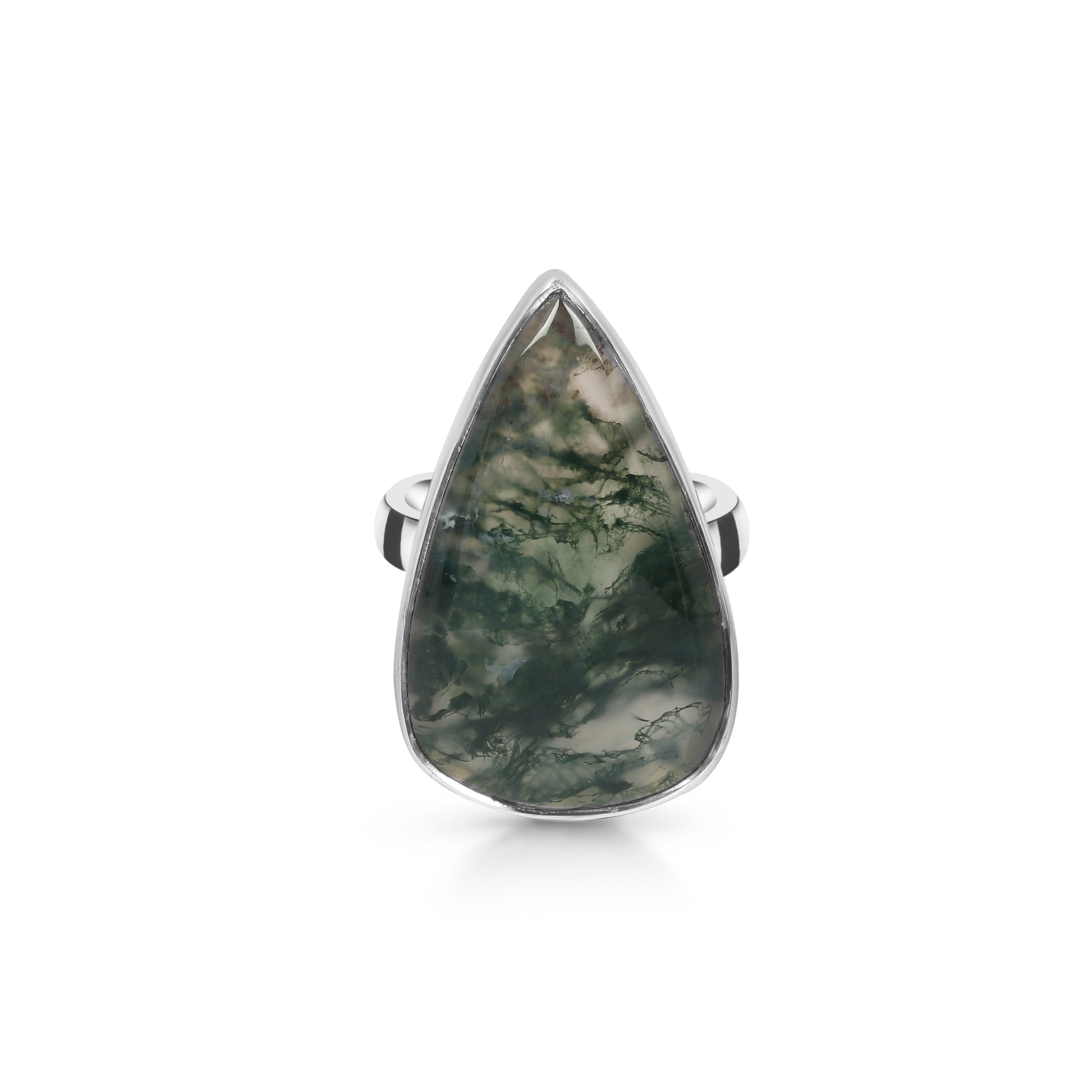 Premium Moss Agate Adjustable Ring - MOA-R-9