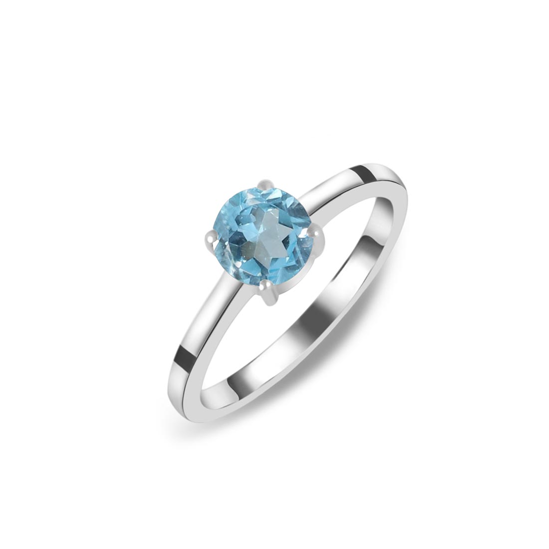 Premium Dainty Blue Topaz Ring - Elegant 925 Sterling Silver Jewelry (BTZ-SR-236)