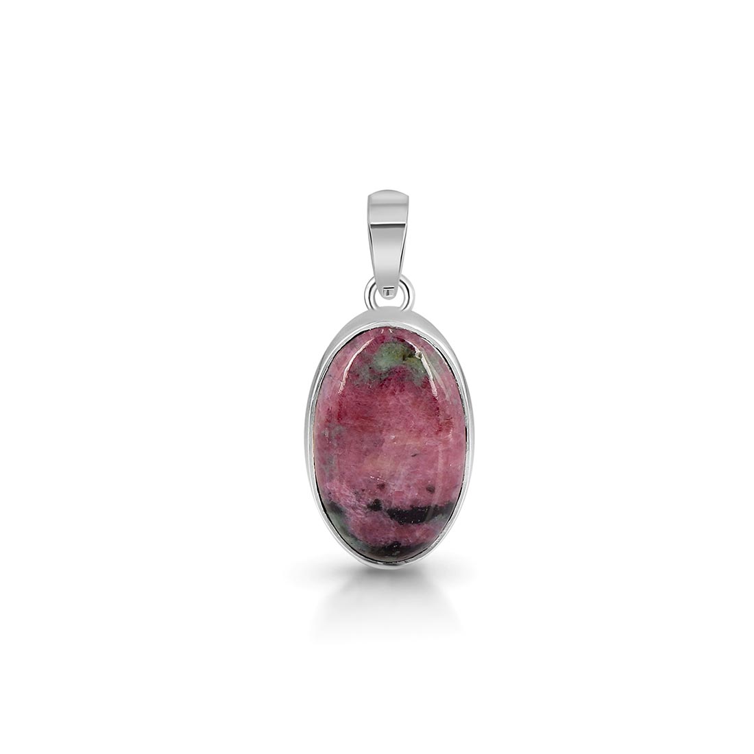 Premium Ruby Zoisite Pendant - Elegant 925 Sterling Silver Jewelry