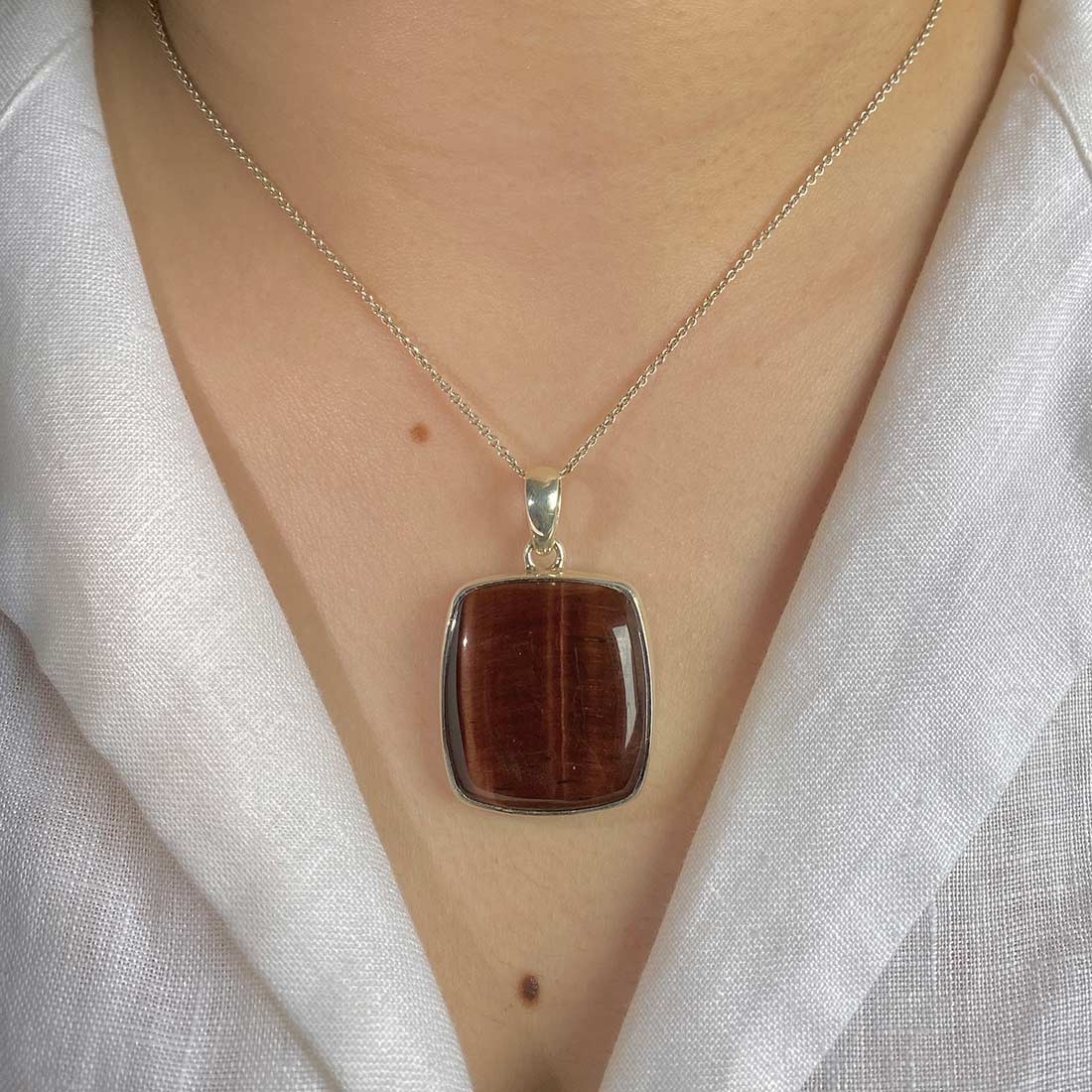 Premium Red Tiger Eye Statement Pendant - Sagacia Jewelry