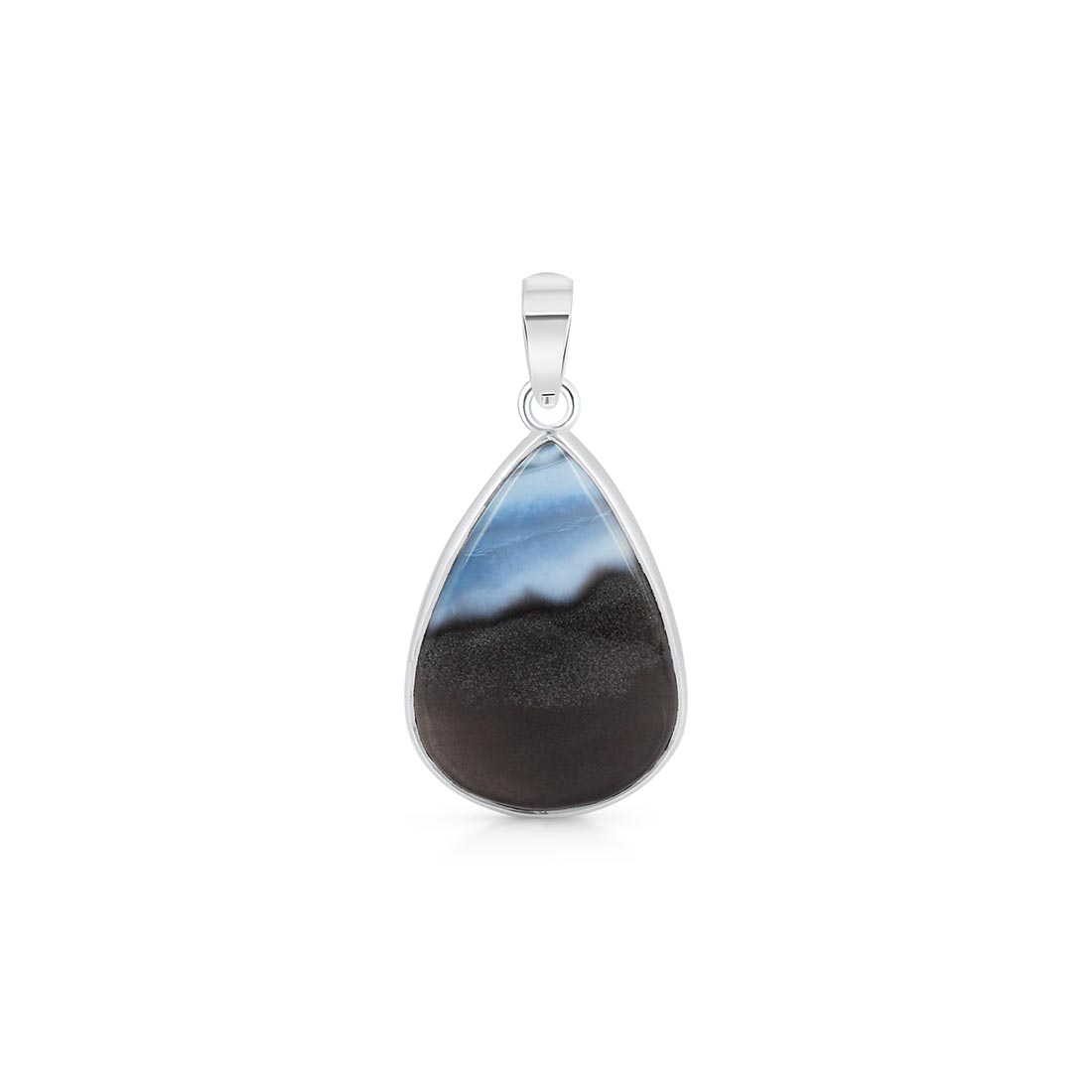 Premium Blue Opal Pendant - Elegant Sterling Silver Jewelry