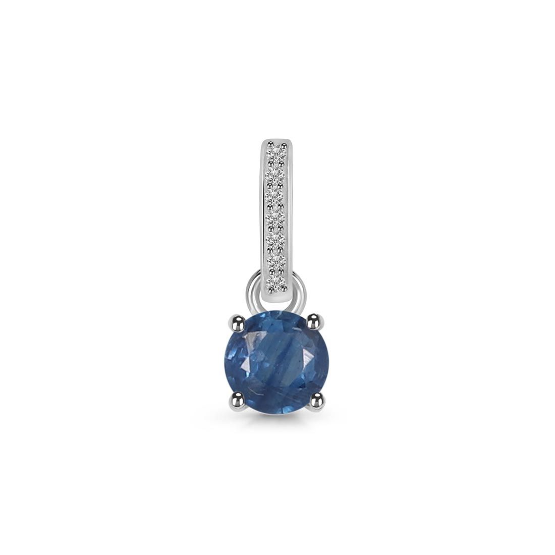 Premium Blue Kyanite & White Topaz Pendant - Elegant Silver Jewelry