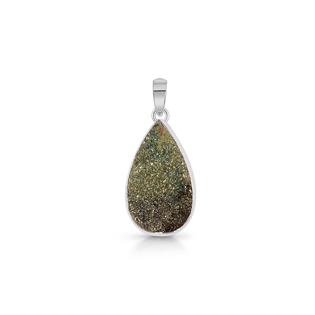 Premium Spectropyrite Druzy Pendant - Ultimate Elegance (SPD-P-9)