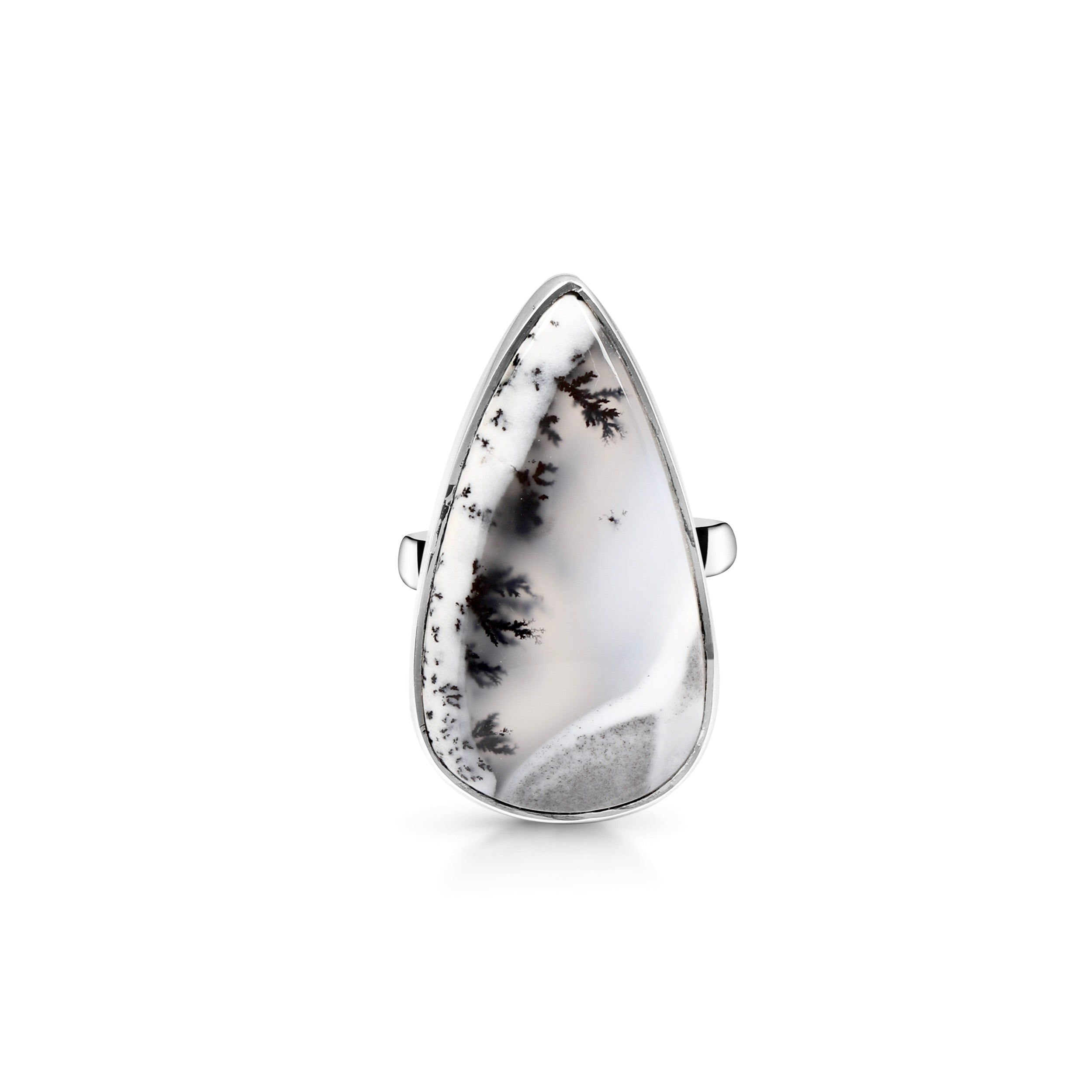 Premium Dendritic Agate Adjustable Ring - Elegant Statement Jewelry (DDA-R-26)