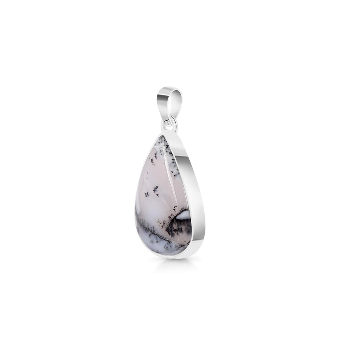 Premium Dendritic Agate Silver Pendant - Ultimate Elegance