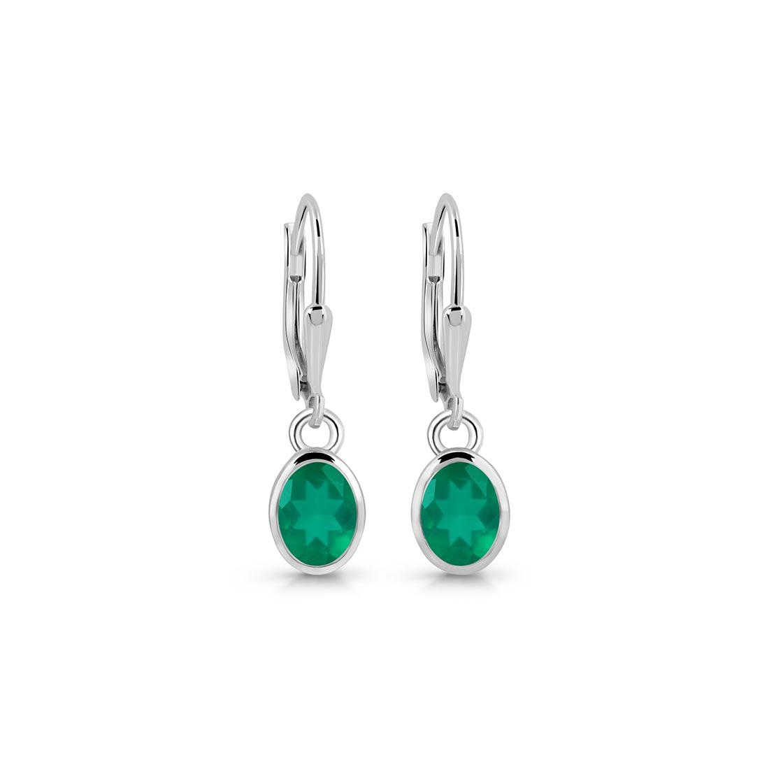 Premium Green Onyx Leverback Earrings - Elegant Everyday Style (GRO-SE-1316)