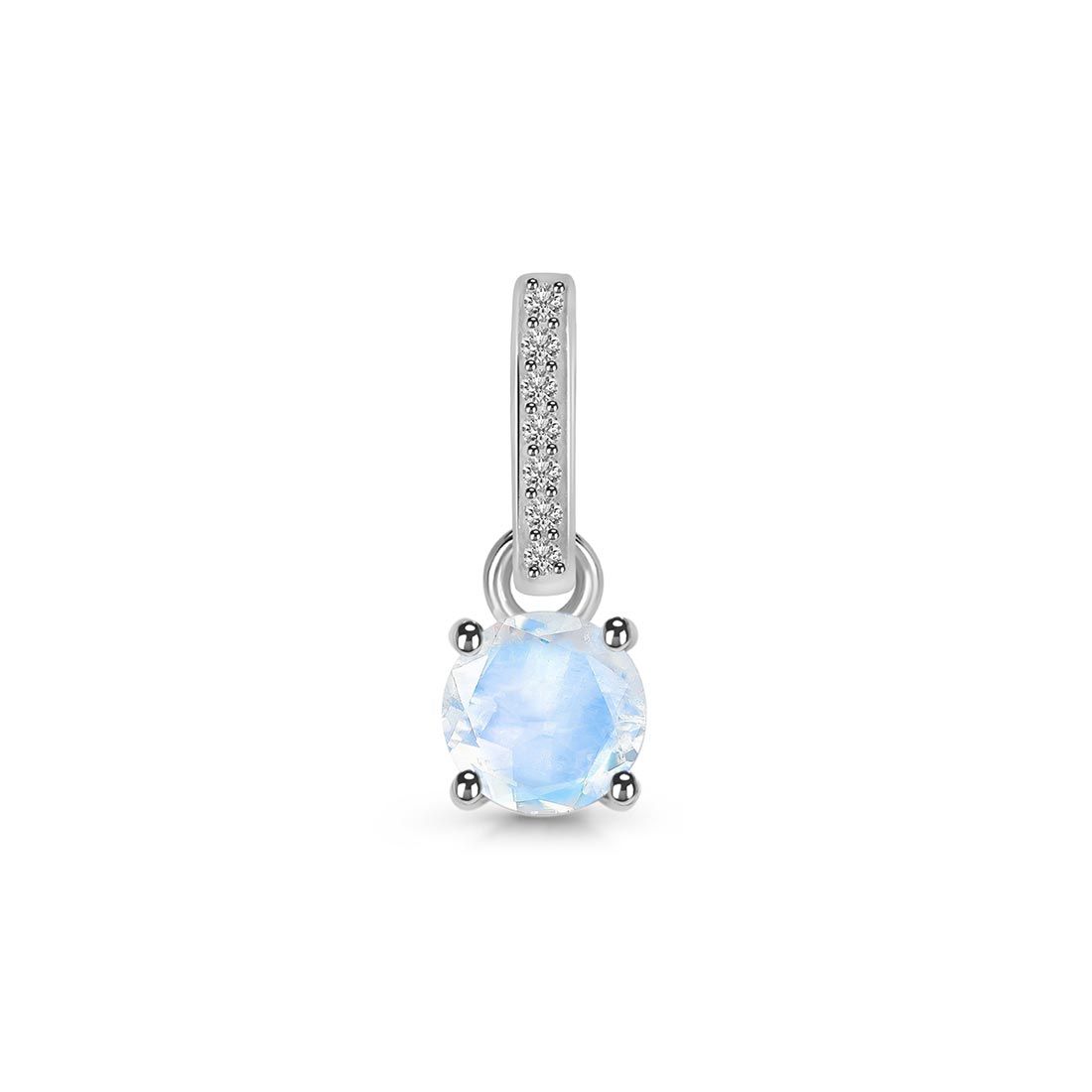 Premium Moonstone & White Topaz Pendant - Elegant Silver Jewelry (RBM-SP-543)