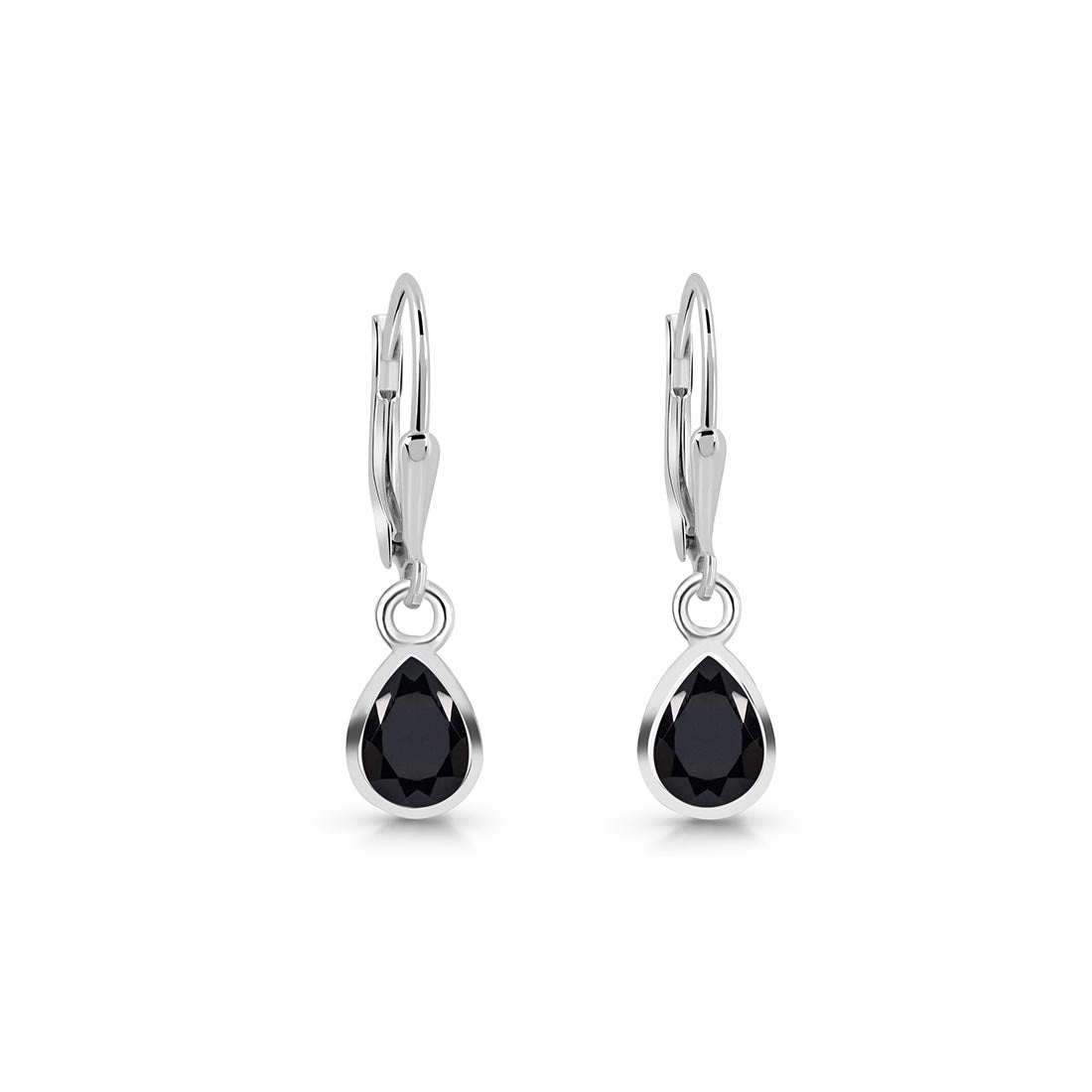 Premium Black Tourmaline Leverback Earrings - Ultimate Elegance (BLS-SE-1317)