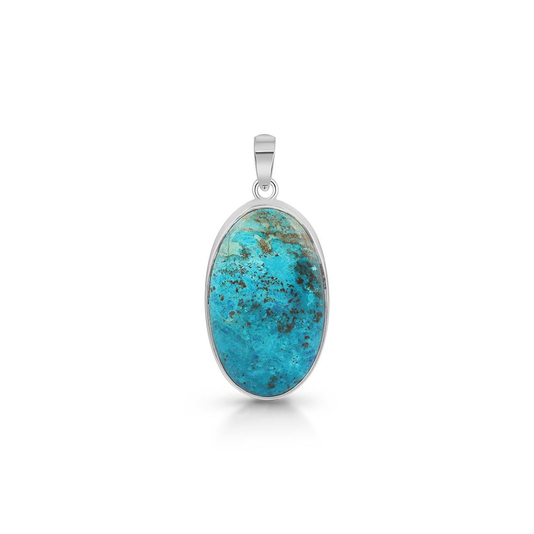 Premium Shattuckite Statement Pendant - Elegant 925 Sterling Silver Jewelry