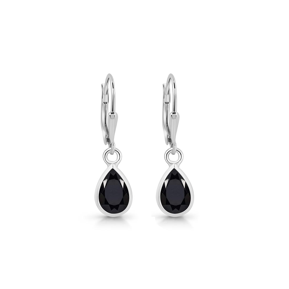 Premium Black Tourmaline Leverback Earrings - Ultimate Elegance (BLS-SE-679)