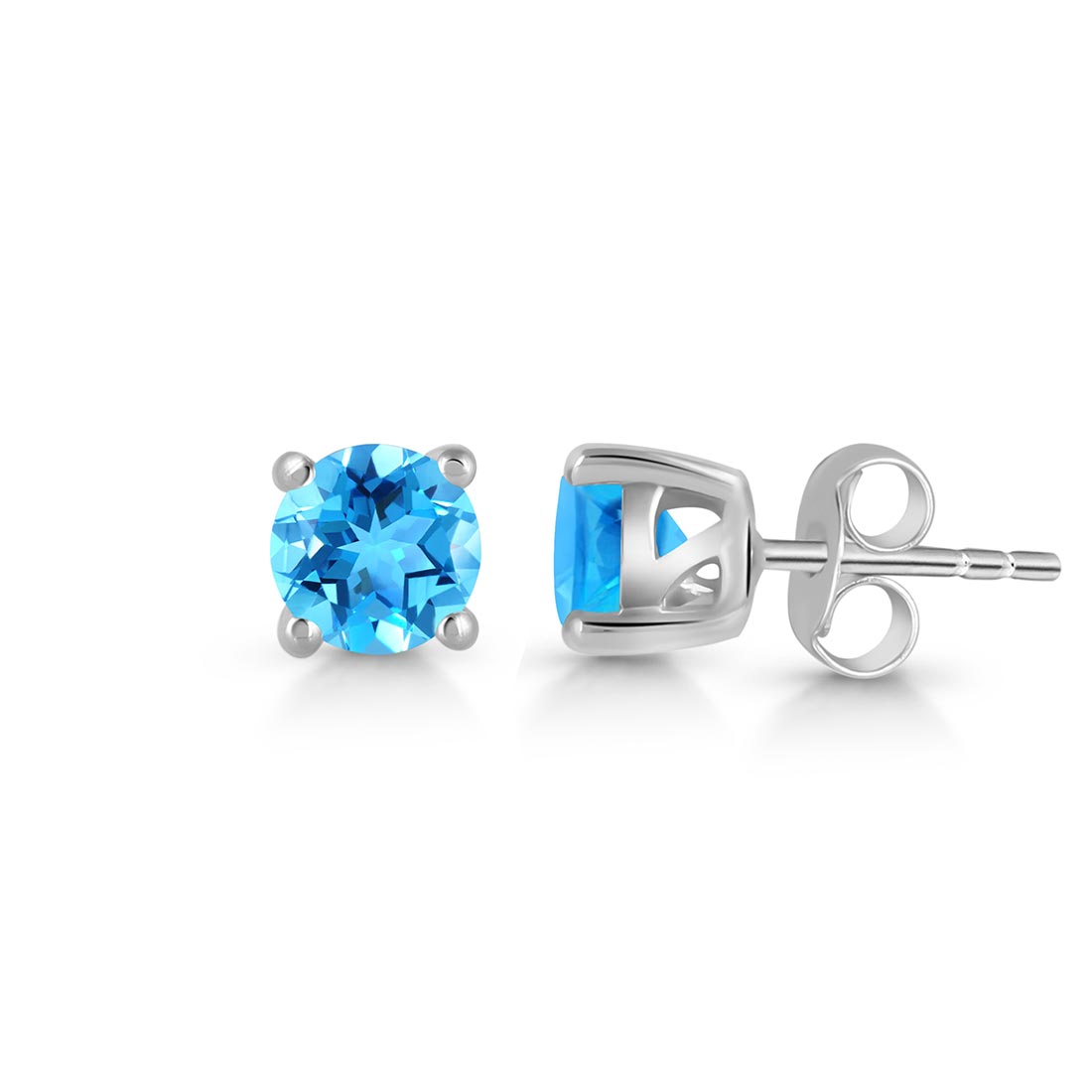 Premium Swiss Blue Topaz Stud Earrings - Ultimate Elegance (SBTZ-SE-1023)