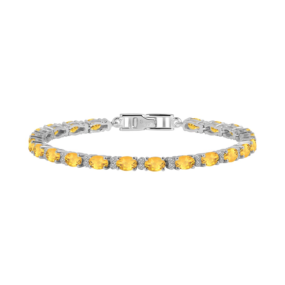 Premium Citrine Bracelet - Elegant 925 Sterling Silver Jewelry (CIT-SB-109)