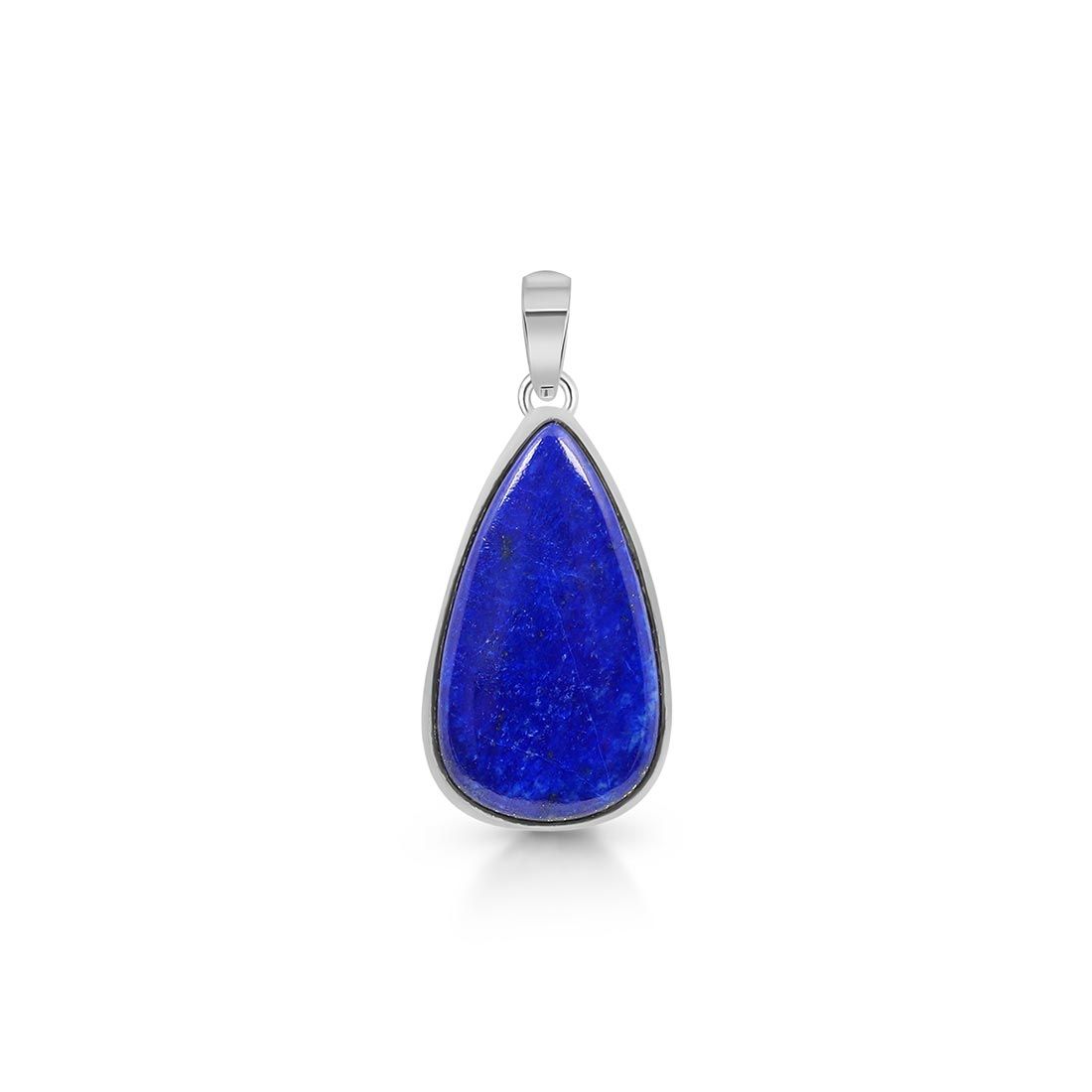 Premium Lapis Statement Pendant - Elegant Silver Jewelry (LLP-P-42)