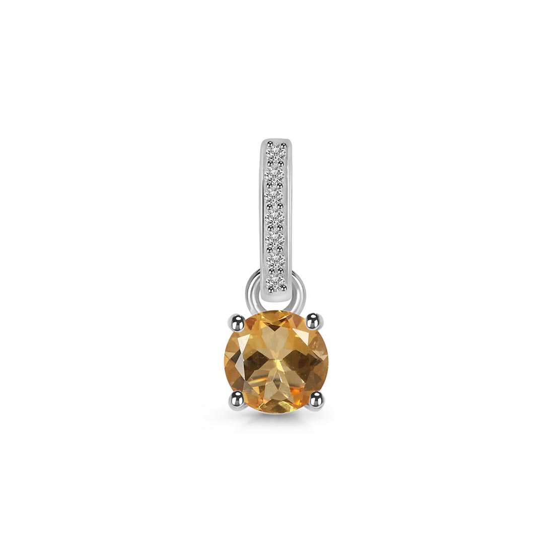 Premium Citrine & White Topaz Pendant - Elegant CIT-SP-543