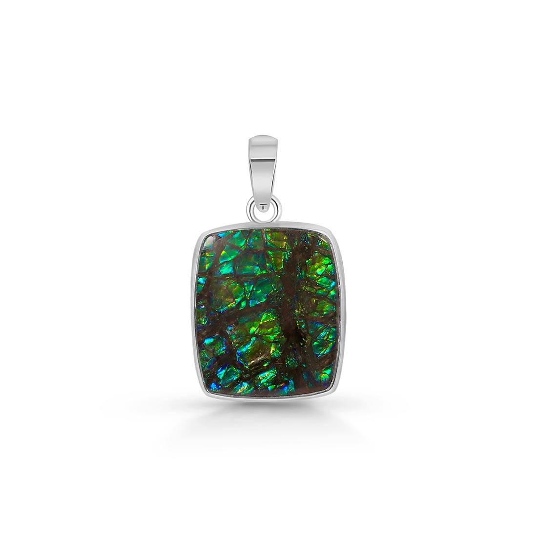 Ultimate Sagacia Ammolite Pendant - Premium Silver Jewelry (AML-P-13)