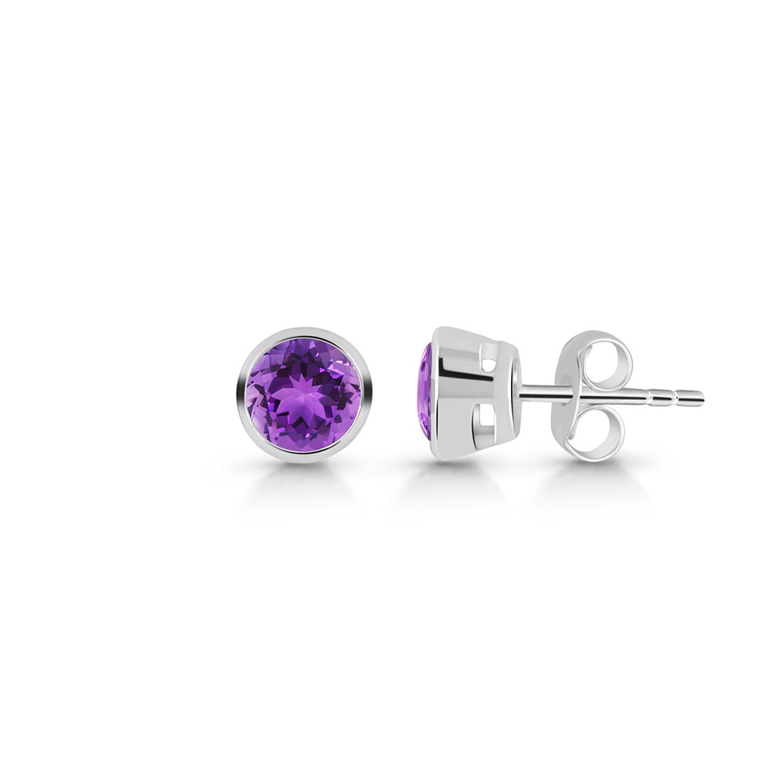 Premium Amethyst Stud Earrings - Timeless Elegance (AMT-SE-1425)