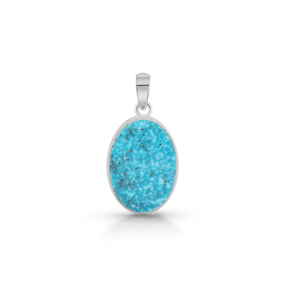 Premium Turquoise Statement Pendant - Elegant 925 Silver Jewelry