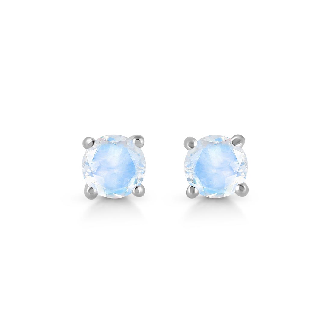 Premium Moonstone Stud Earrings - Elegant Rhodium Vermeil Design (RBM-SE-1023)