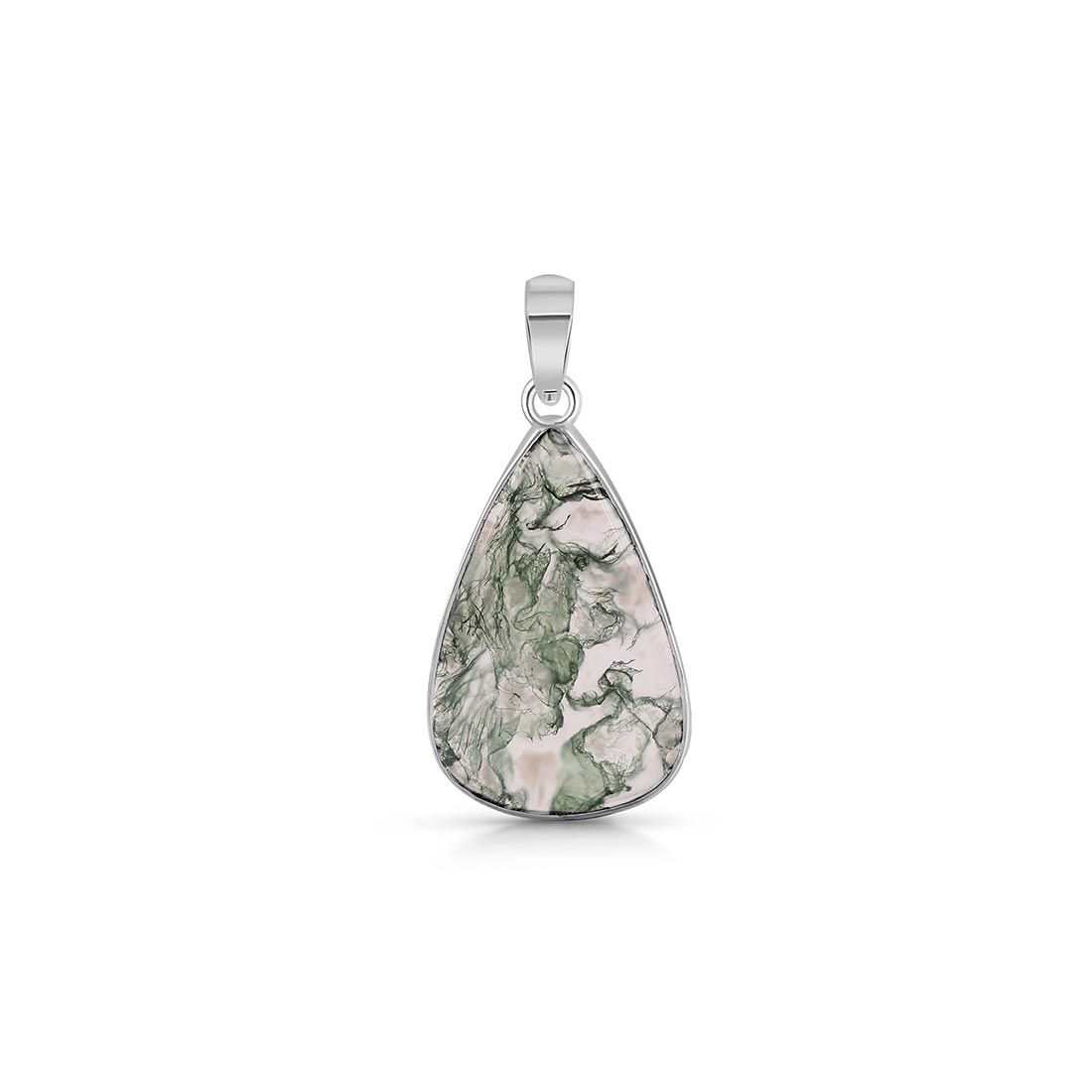 Premium Moss Agate Pendant - Elegant Nature-Inspired Jewelry