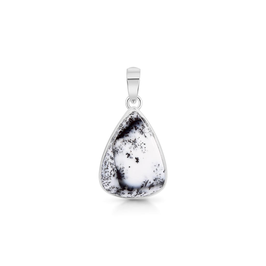 Premium Dendritic Agate Pendant - Elegant Statement Jewelry