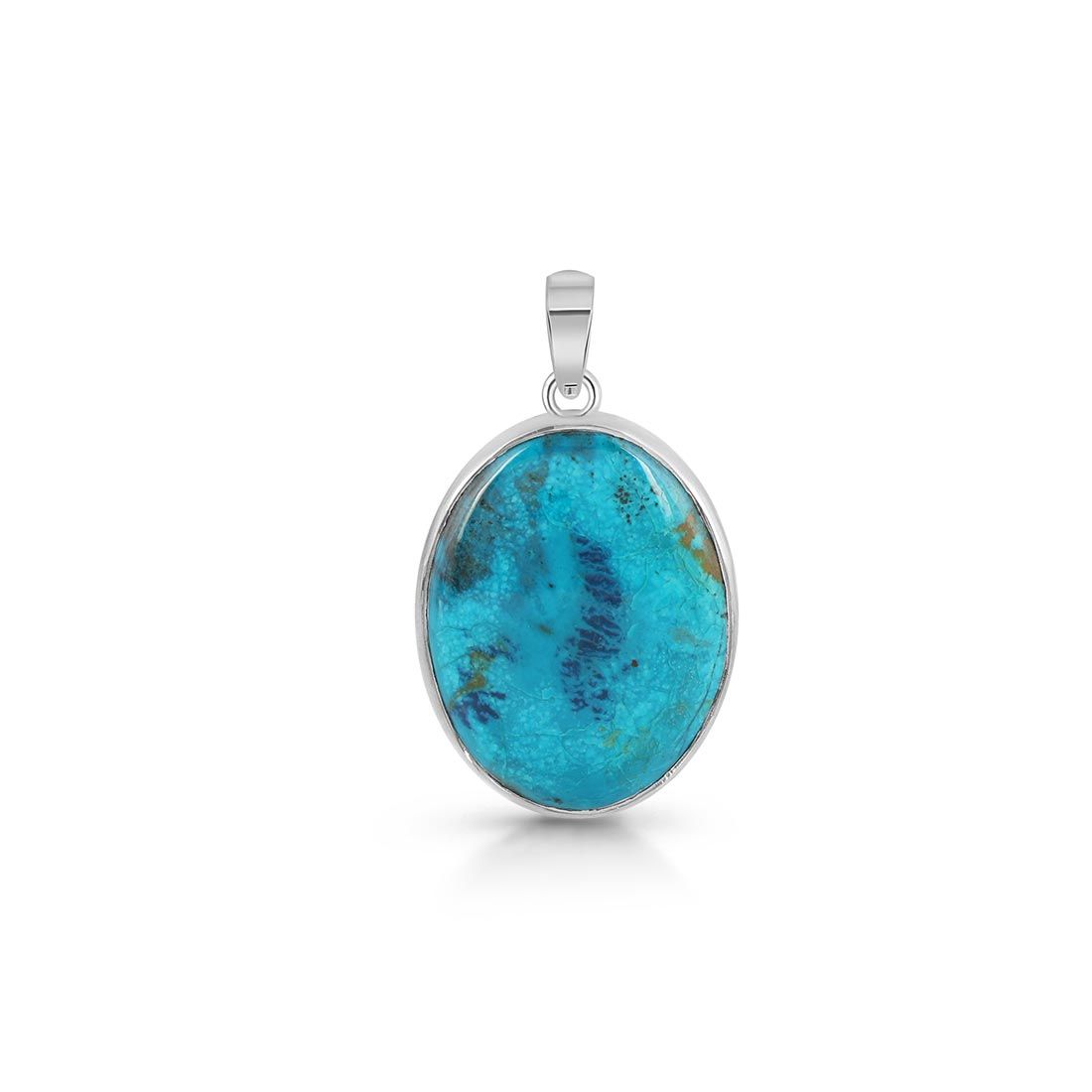 Premium Shattuckite Statement Pendant - Elegant Silver Jewelry