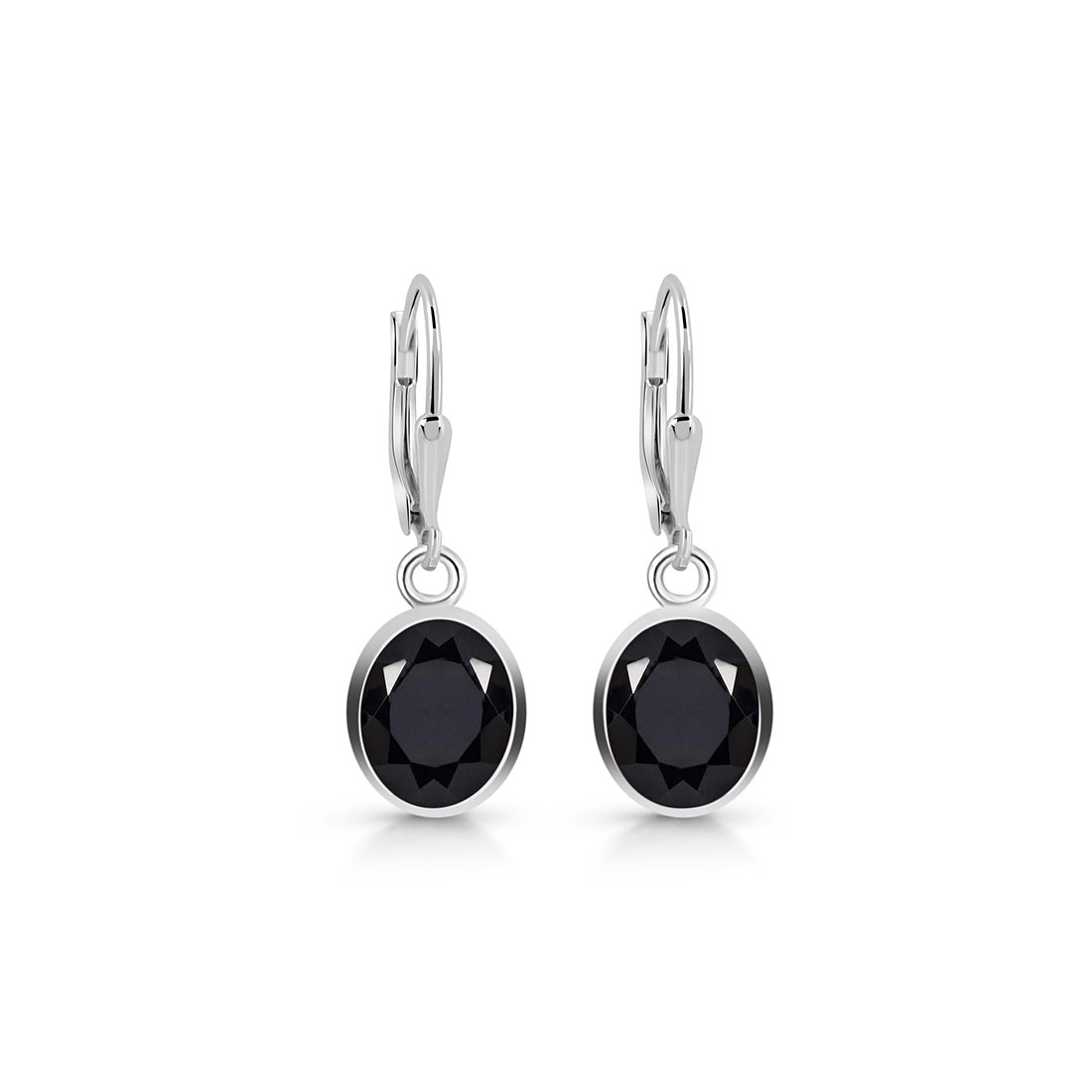 Premium Black Tourmaline Leverback Earrings - Elegant & Protective (BLS-SE-713)