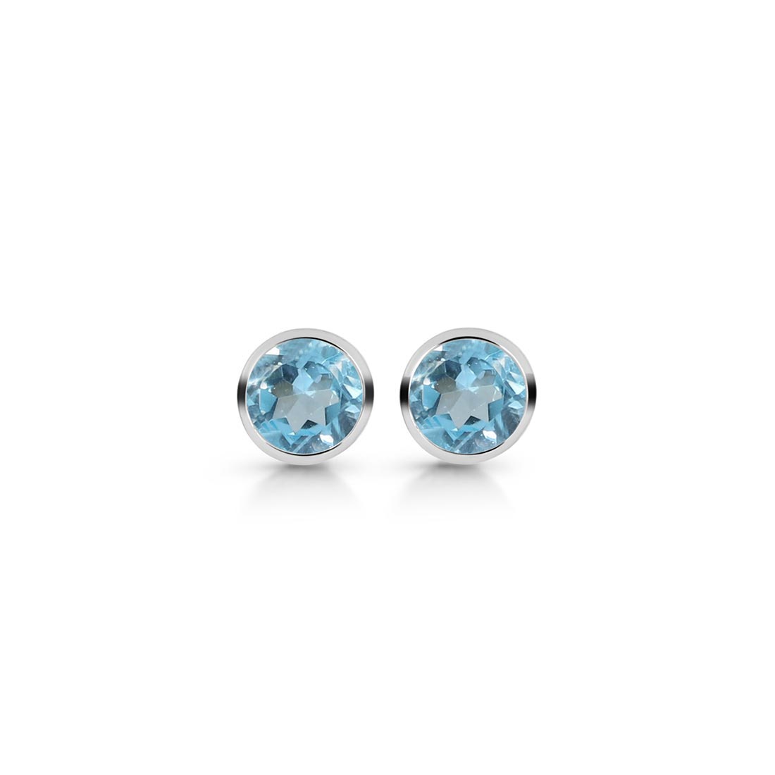 Premium Blue Topaz Stud Earrings - Elegant & Timeless (BTZ-SE-1425)