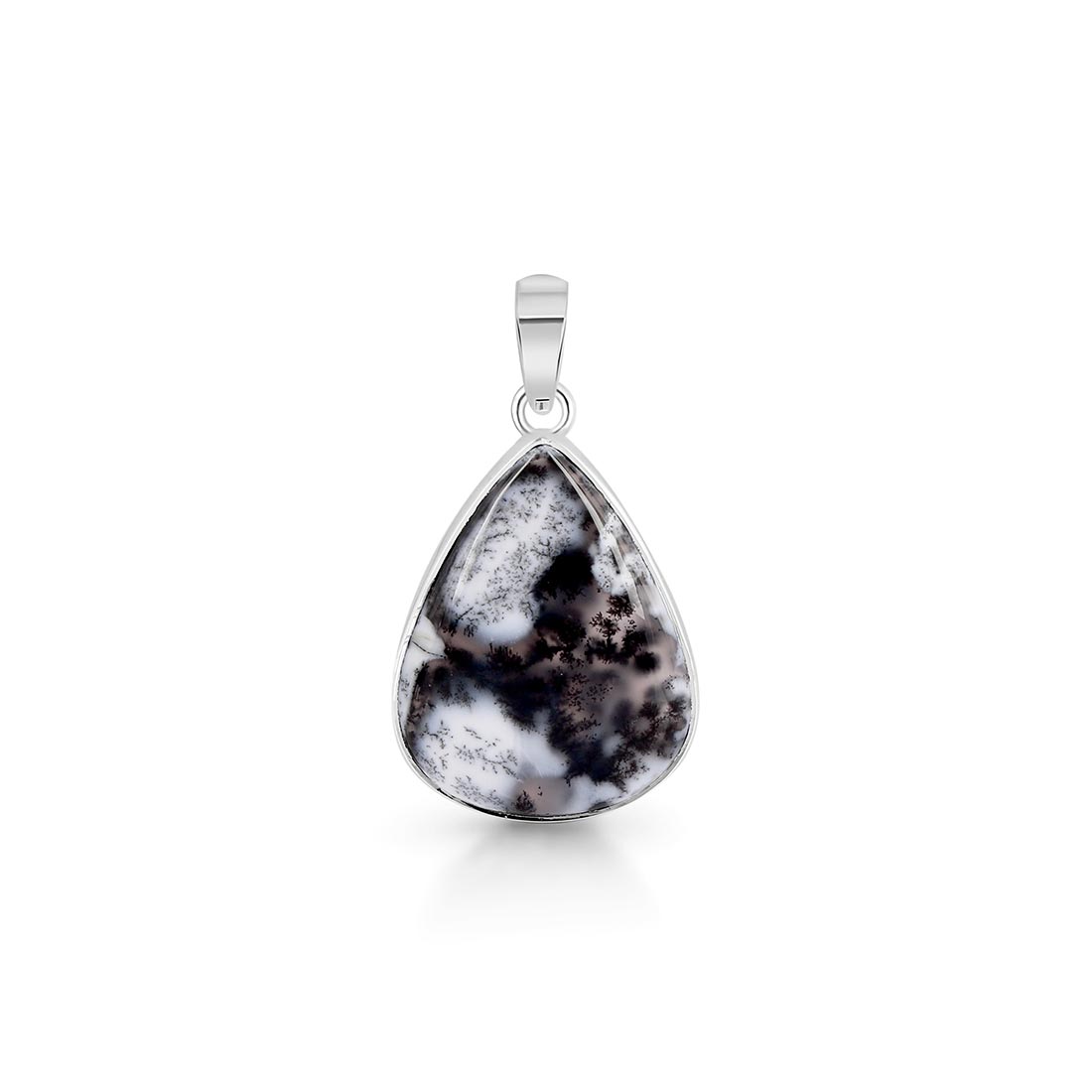 Premium Dendritic Agate Silver Pendant - Ultimate Statement Jewelry