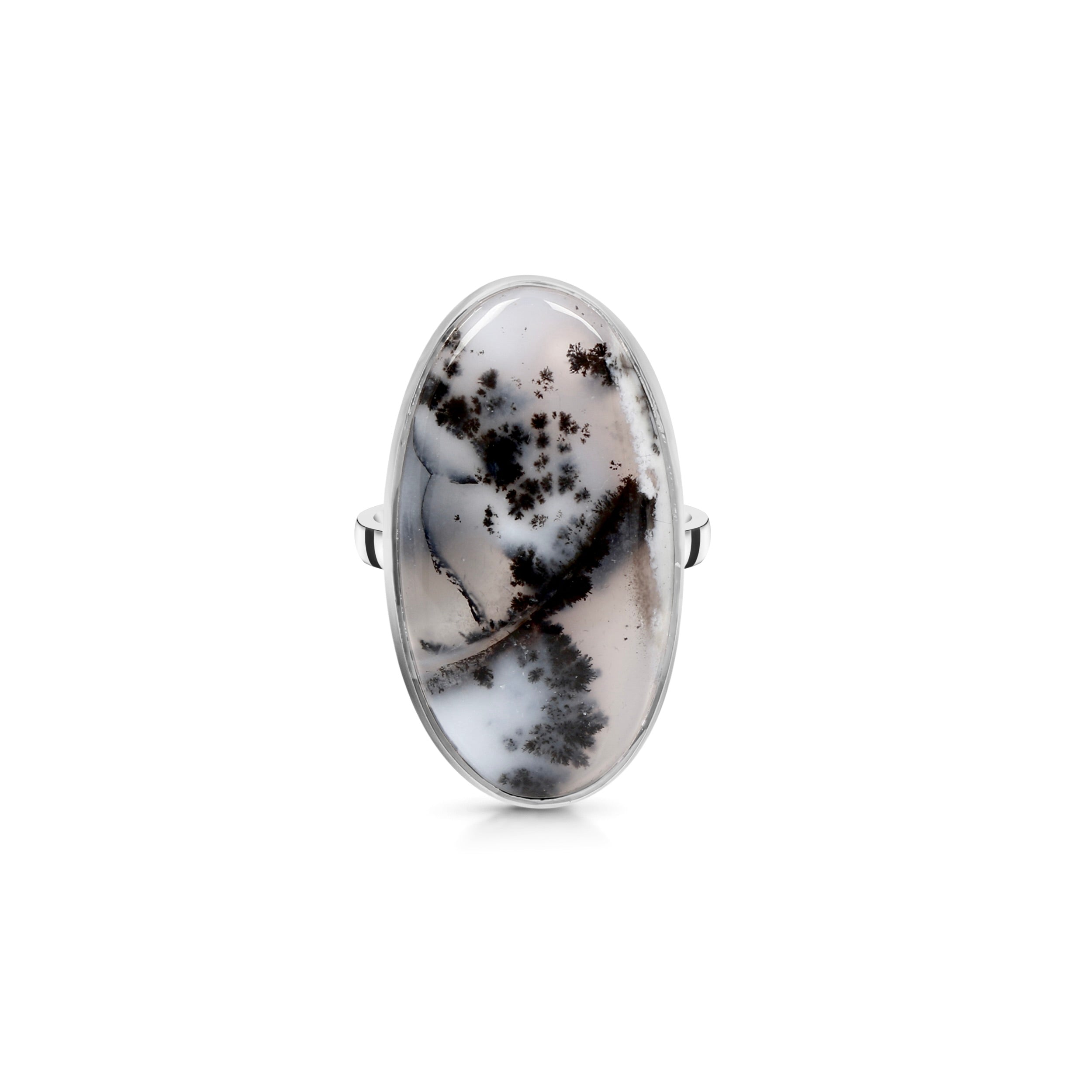 Premium Dendritic Agate Adjustable Ring - Ultimate Elegance (DDA-R-13)