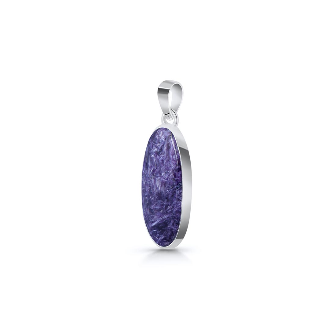 Premium Charoite Pendant - Elegant Purple Stone Jewelry