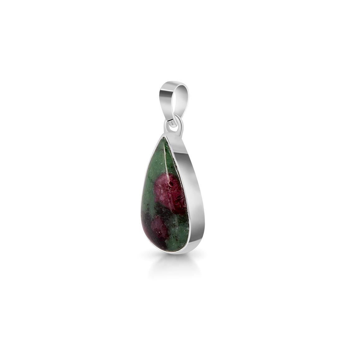 Premium Ruby Zoisite Pendant - Elegant 925 Sterling Silver Jewelry