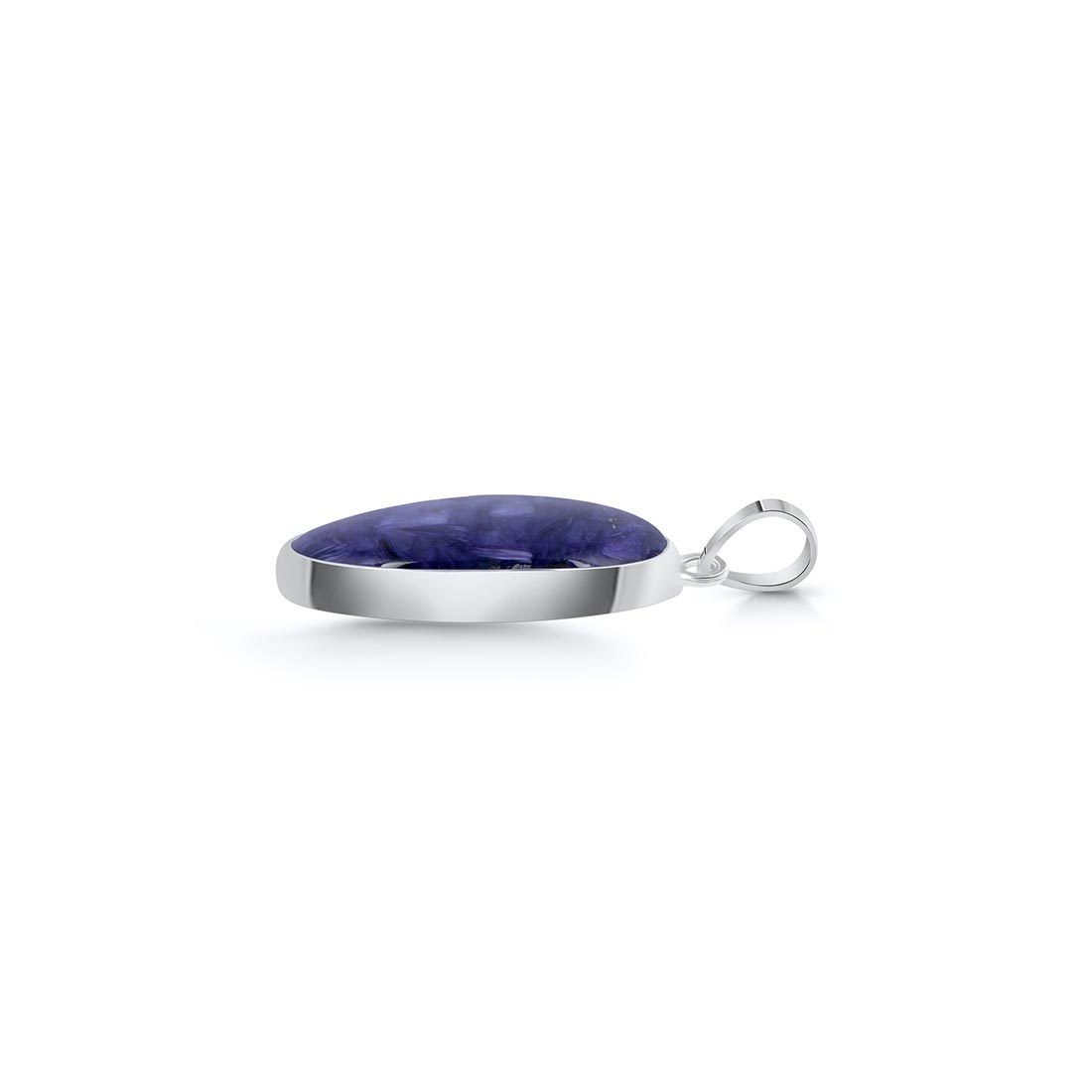 Premium Charoite Silver Pendant - Elegant Purple Gemstone Jewelry