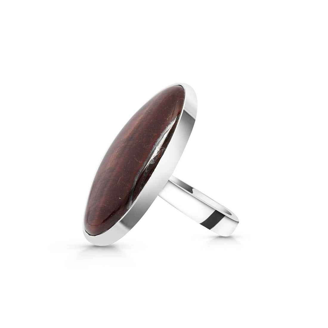 Premium Red Tiger Eye Adjustable Ring - Bold & Authentic (RTE-R-11)