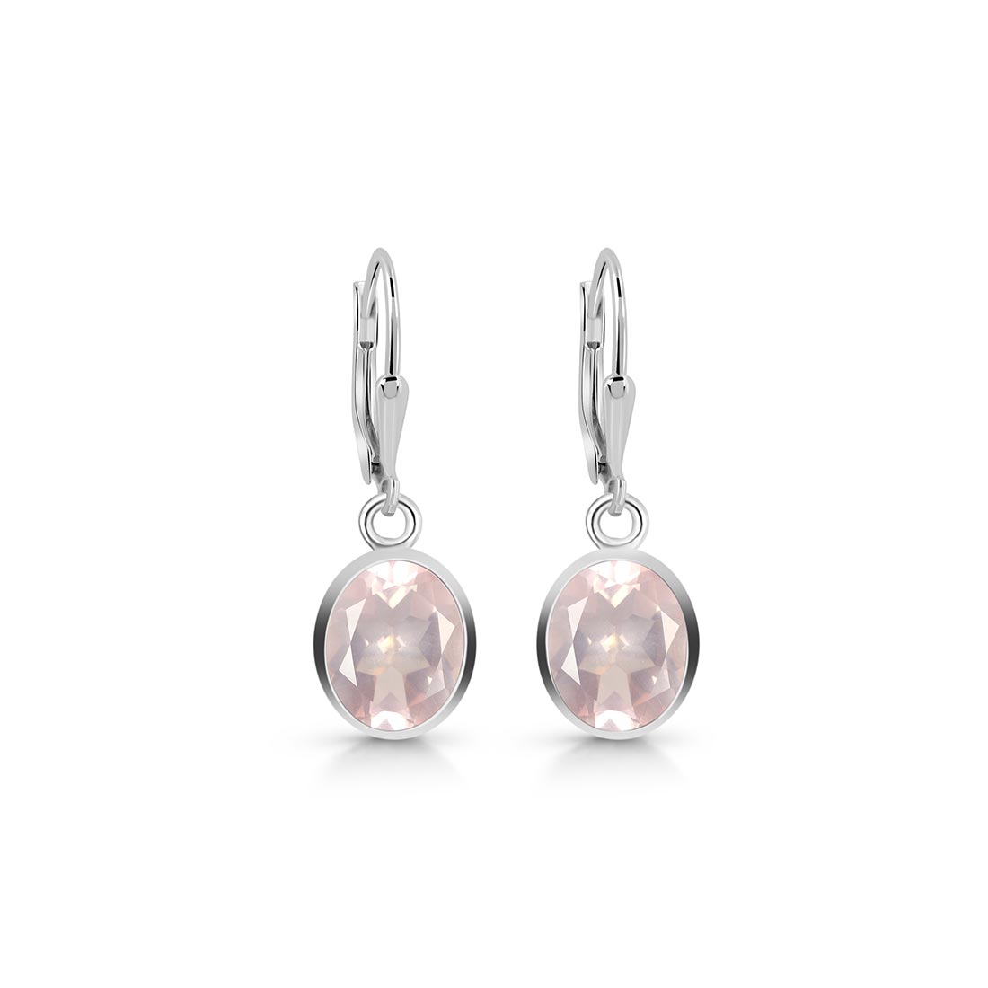 Premium Rose Quartz Leverback Earrings - Elegant & Calming (RSQ-SE-713)