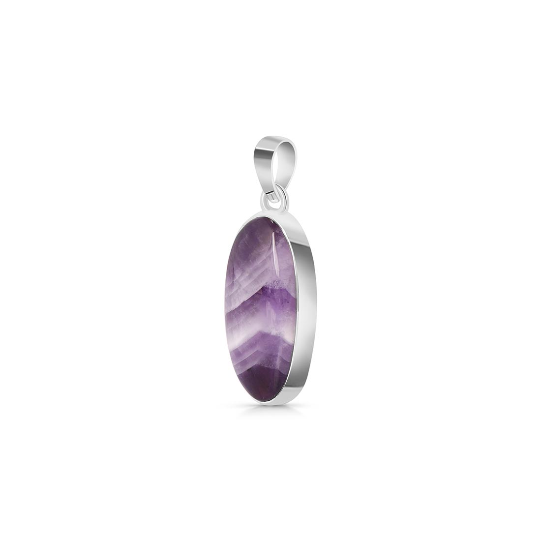 Premium Amethyst Lace Agate Pendant - Elegant 925 Sterling Silver Jewelry