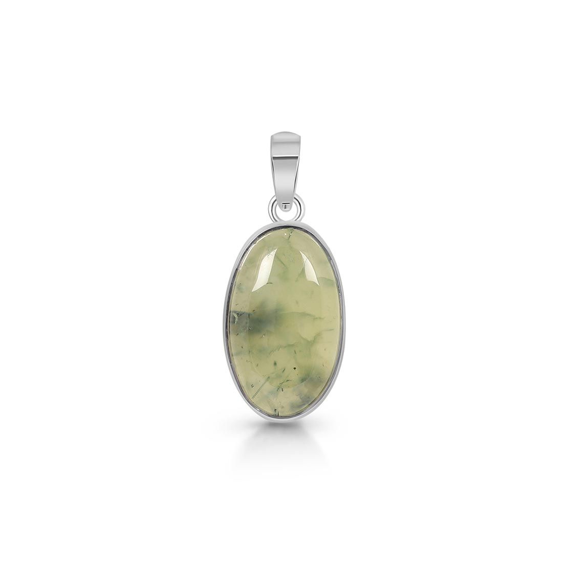 Premium Prehnite Pendant - Elegant 925 Sterling Silver Jewelry