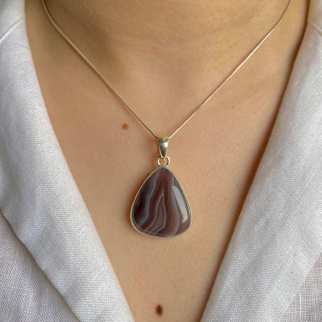 Premium Botswana Agate Pendant - Sagacia Elegance (RBA-P-12)