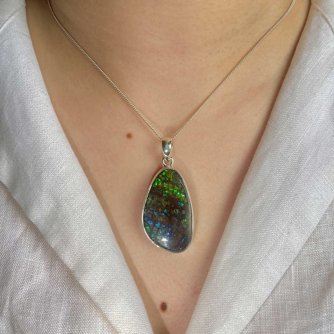 Premium Ammolite Pendant - AML-P-6 | Authentic Sagacia Jewelry