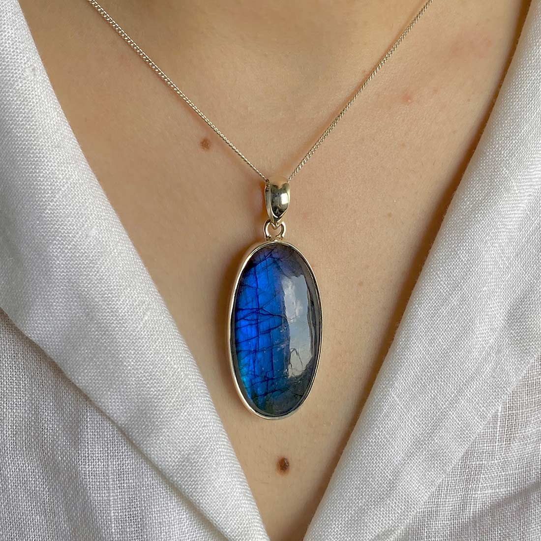 Premium Labradorite Pendant - Ultimate Transformation Jewelry (LBD-P-10)