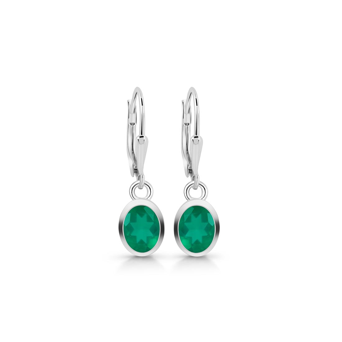 Premium Green Onyx Leverback Earrings - Elegant & Versatile (GRO-SE-547)