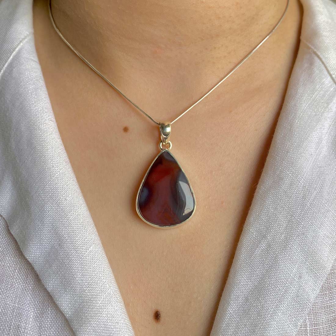 Premium Botswana Agate Pendant - Elegant Healing Jewelry (RBA-P-27)